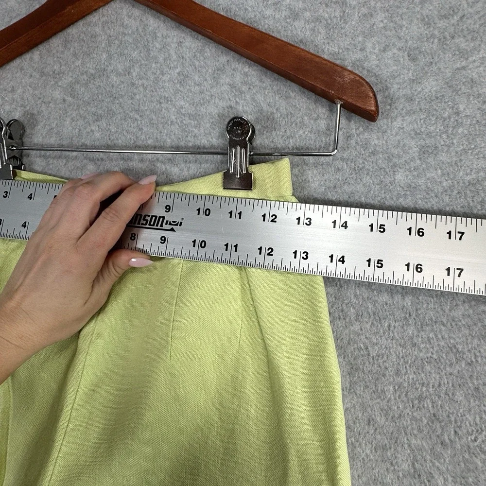 Talbots Petites Irish Linen Trousers Size 2P Light‎ Green Lined Straight Leg VTG